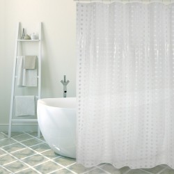 MSV Shower curtain PVC 180x200cm White - Rings included
