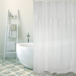 MSV Tenda doccia PVC 180x200cm Bianco - Anelli inclusi MSV