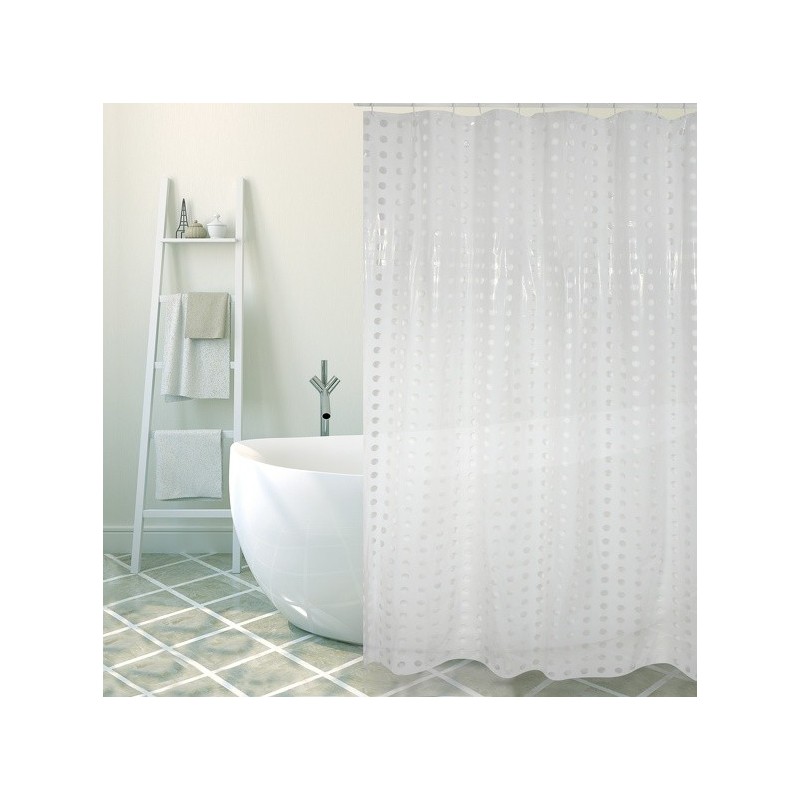 MSV Shower curtain PVC 180x200cm White - Rings included MSV