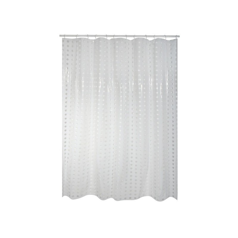 MSV Shower curtain PVC 180x200cm White - Rings included MSV