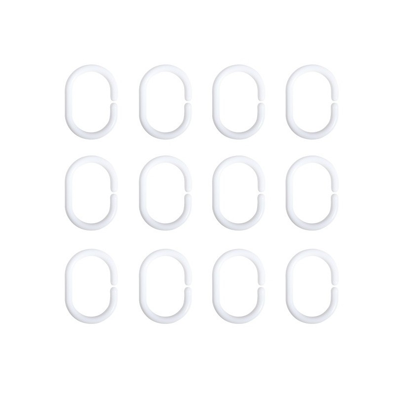 MSV Duschvorhang PVC 180x200cm Weiß - Ringe inklusive MSV