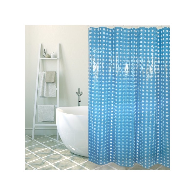 MSV Tenda doccia PVC 180x200cm Blu Navy - Anelli inclusi MSV