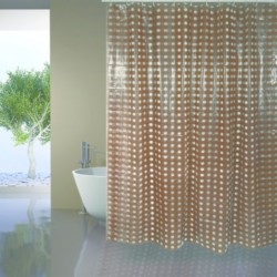 MSV Shower curtain PVC 180x200cm Brown - Rings included