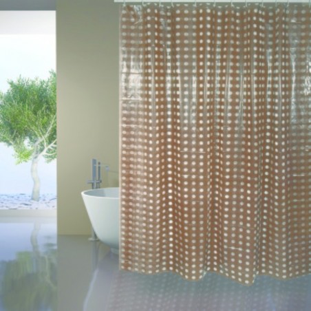 Rideau de douche PVC 180x200cm Marron - Anneaux inclus MSV MSV