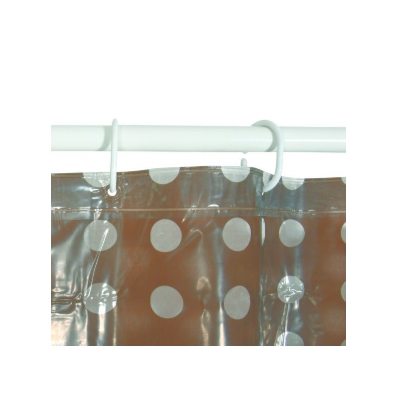 MSV Shower curtain PVC 180x200cm Brown - Rings included MSV
