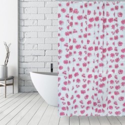 MSV Shower curtain PVC 180x200cm Pink Daisies - Rings included