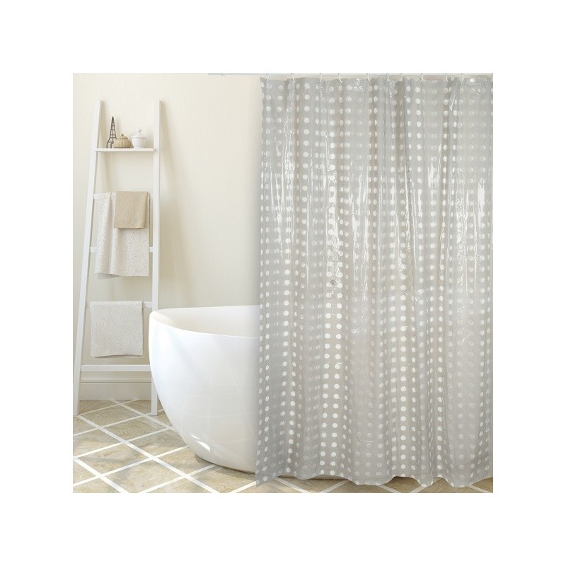 MSV Tenda doccia in PVC 180x200 cm Tortora - Anelli inclusi MSV