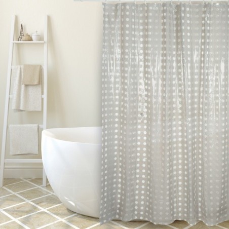 MSV Duschvorhang PVC 180x200cm Taupe - Ringe inklusive MSV