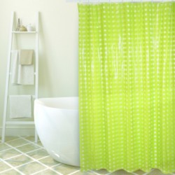 MSV Shower curtain PVC 180x200cm Green - Rings included
