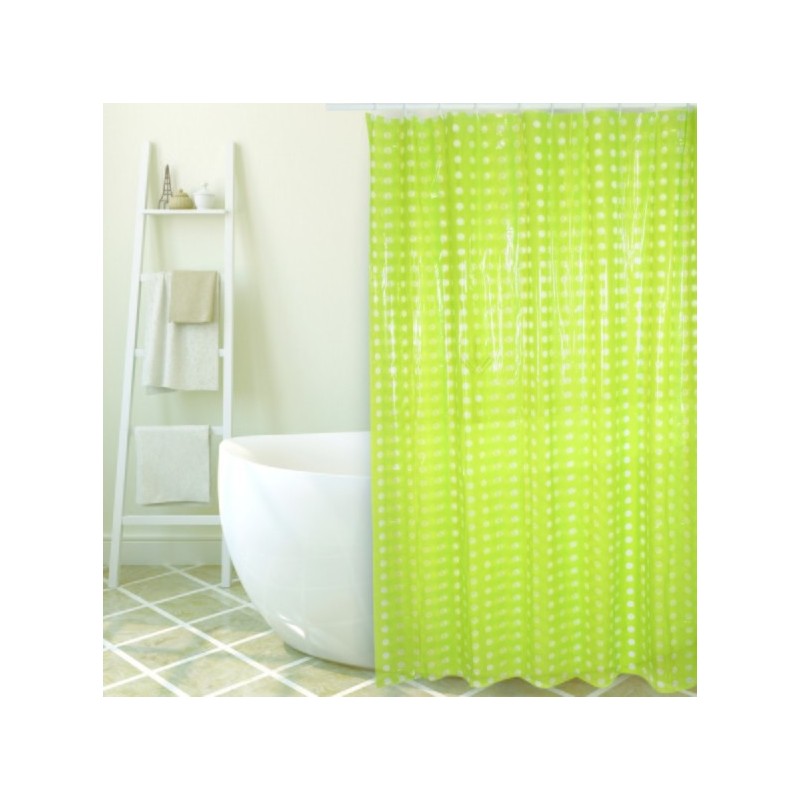 Msv - MSV Rideau de douche Plastique PVA 180x200cm Vert - Anneaux