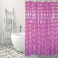 MSV Shower curtain PVC 180x200cm Purple - Rings included