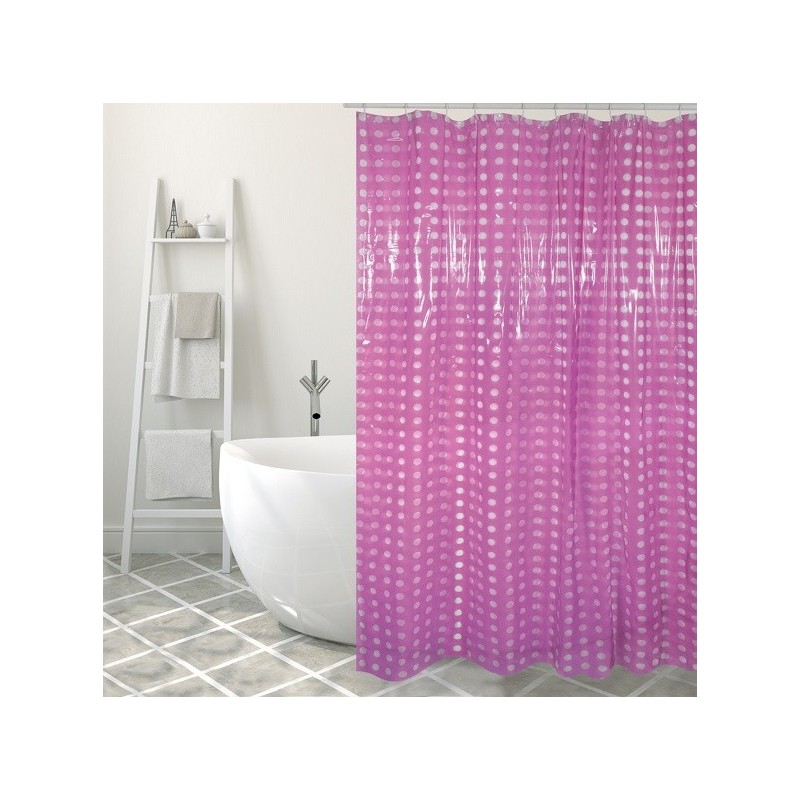 MSV Shower curtain PVC 180x200cm Purple - Rings included MSV