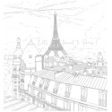 MSV Shower curtain French Polyester 180x200cm ESQUISSE Silver Pattern MSV