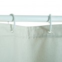 MSV Shower curtain NATURAL Cotton & Polyester 180x200cm PREMIUM QUALITY Beige - Rings included MSV