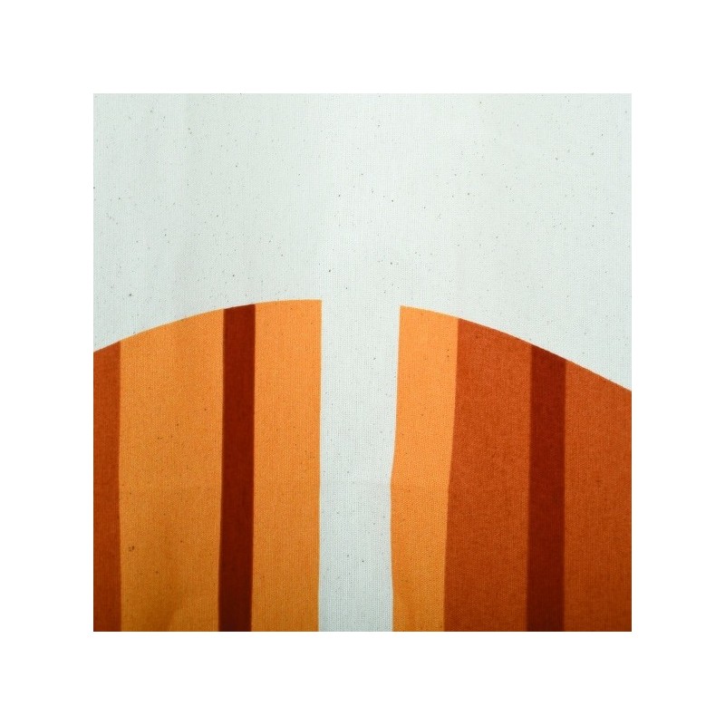 MSV Cortina de ducha Poliéster Algodón y TIERA 180x200cm CALIDAD PREMIUM Beige y Naranja - Anillas incluidas MSV
