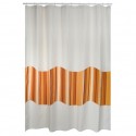MSV Shower curtain Cotton & Polyester TIERA 180x200cm PREMIUM QUALITY Beige & Orange - Rings included MSV