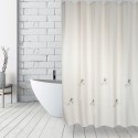 MSV Shower curtain Cotton & Polyester TULIP 180x200cm PREMIUM QUALITY Beige - Rings included MSV