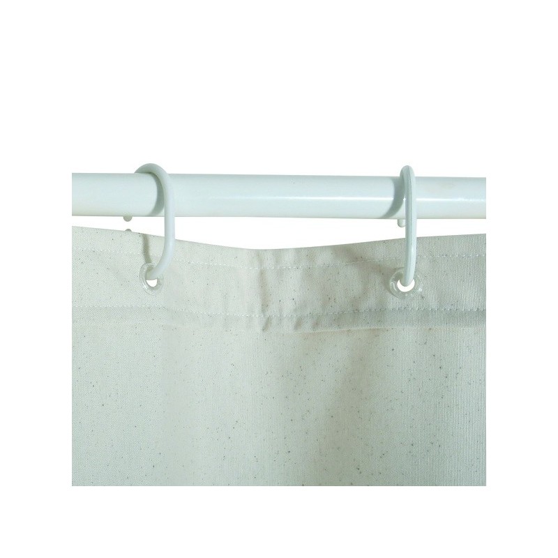 MSV Tenda doccia in Cotone e Poliestere TULIP 180x200cm PREMIUM QUALITY Beige - Anelli inclusi MSV