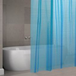 MSV Shower curtain EVA 3D 180x200cm PREMIUM QUALITY Blue - Rings included