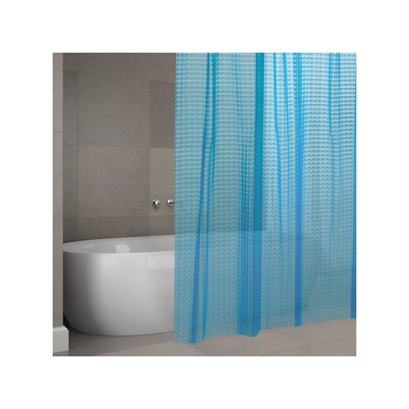 MSV Tenda doccia EVA 3D 180x200cm PREMIUM QUALITY Blu - Anelli inclusi MSV