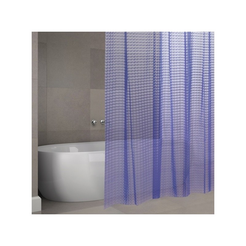 MSV Cortina de ducha EVA 3D 180x200cm CALIDAD PREMIUM Morado - Anillas incluidas MSV