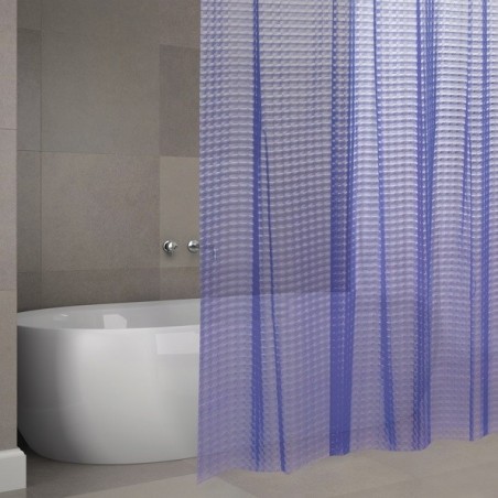 MSV Cortina de ducha EVA 3D 180x200cm CALIDAD PREMIUM Morado - Anillas incluidas MSV