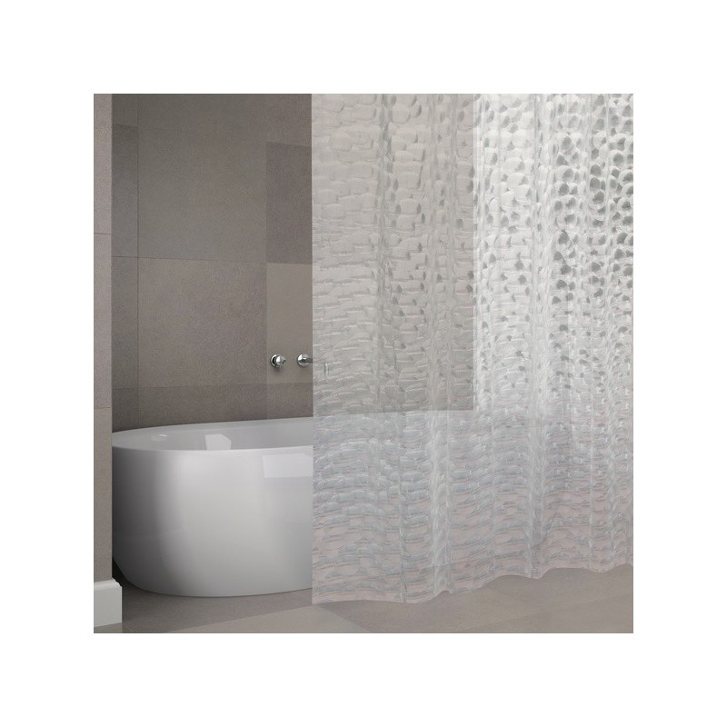 MSV Shower curtain EVA CLANE 180x200cm PREMIUM QUALITY Transparent - Rings included MSV