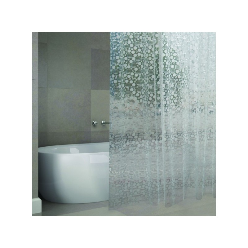 MSV Shower curtain EVA COPENHAGUE 180x200cm PREMIUM QUALITY Transparent - Rings included MSV