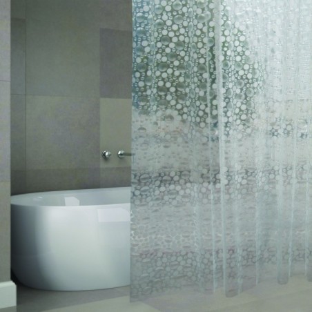 MSV Cortina de ducha EVA COPENHAGUE 180x200cm CALIDAD PREMIUM Transparente - Anillas incluidas MSV