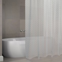 MSV Cortina de ducha EVA CORCHO 180x200cm CALIDAD PREMIUM Transparente - Anillas incluidas MSV