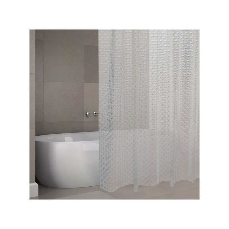MSV Shower curtain EVA CORK 180x200cm PREMIUM QUALITY Transparent - Rings included MSV