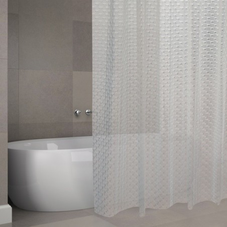 MSV Cortina de ducha EVA CORCHO 180x200cm CALIDAD PREMIUM Transparente - Anillas incluidas MSV