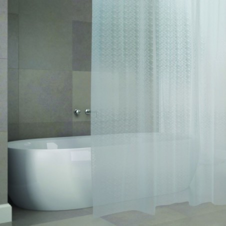 MSV Cortina de ducha EVA KERRY 180x200cm CALIDAD PREMIUM Transparente - Anillas incluidas MSV