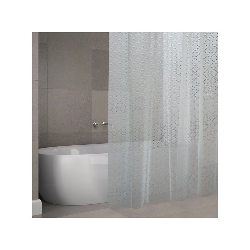 MSV Cortina de ducha EVA KOLDING 180x200cm CALIDAD PREMIUM Transparente - Anillas incluidas MSV