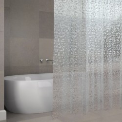 MSV Shower curtain EVA ODENSE 180x200cm PREMIUM QUALITY Transparent -Rings included