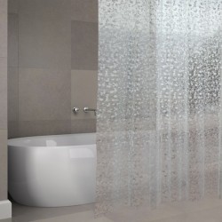 MSV Tenda doccia EVA ODENSE 180x200cm QUALITÀ PREMIUM Trasparente - Anelli inclusi MSV