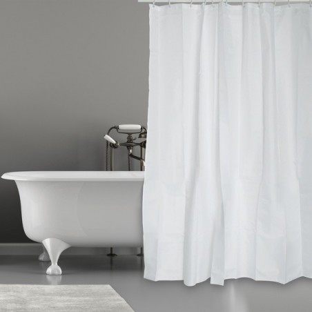 Rideau de douche Polyester 120x200cm Blanc - Anneaux inclus MSV MSV