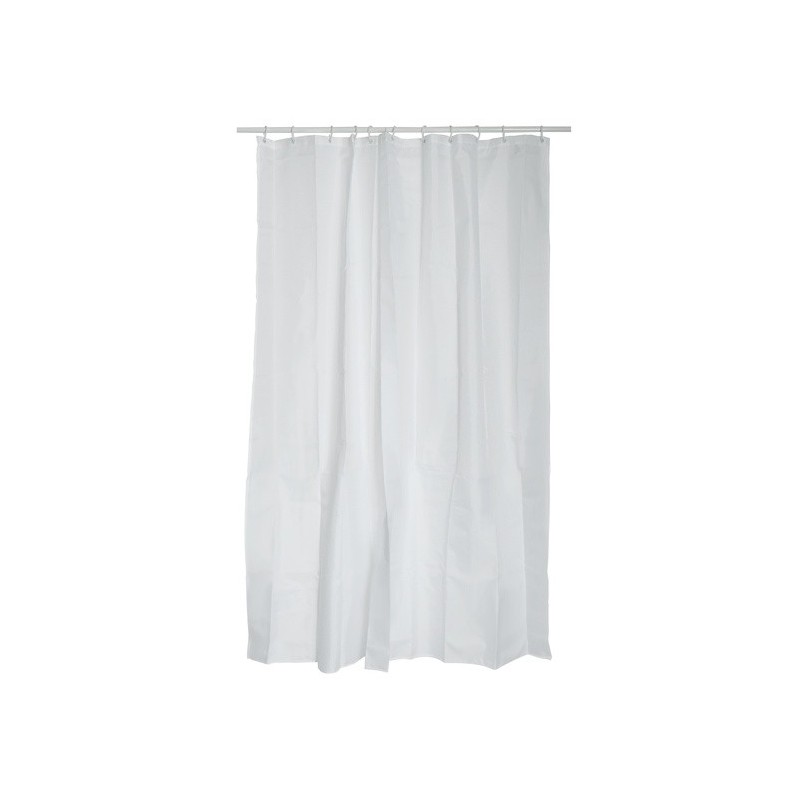 MSV Shower curtain Polyester 120x200cm White - Rings included MSV