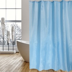 MSV Shower curtain Polyester 120x200cm Blue - Rings included