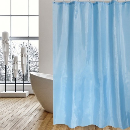 MSV Shower curtain Polyester 120x200cm Blue - Rings included MSV