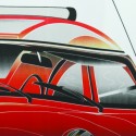 Rideau de douche Polyester 2 CV 180x200cm Rouge & Blanc - Anneaux inclus MSV MSV