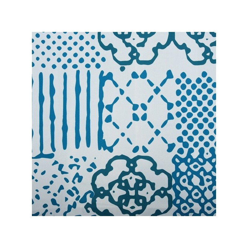 MSV Shower curtain ALENTEJO Polyester 180x200cm PREMIUM QUALITY Blue -Rings included MSV