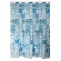 MSV Cortina de ducha Poliéster ALENTEJO 180x200cm CALIDAD PREMIUM Azul -Anillas incluidas MSV