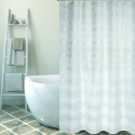 MSV Cortina de ducha Poliéster AMALFI 180x200cm CALIDAD PREMIUM Blanco - Anillas incluidas MSV