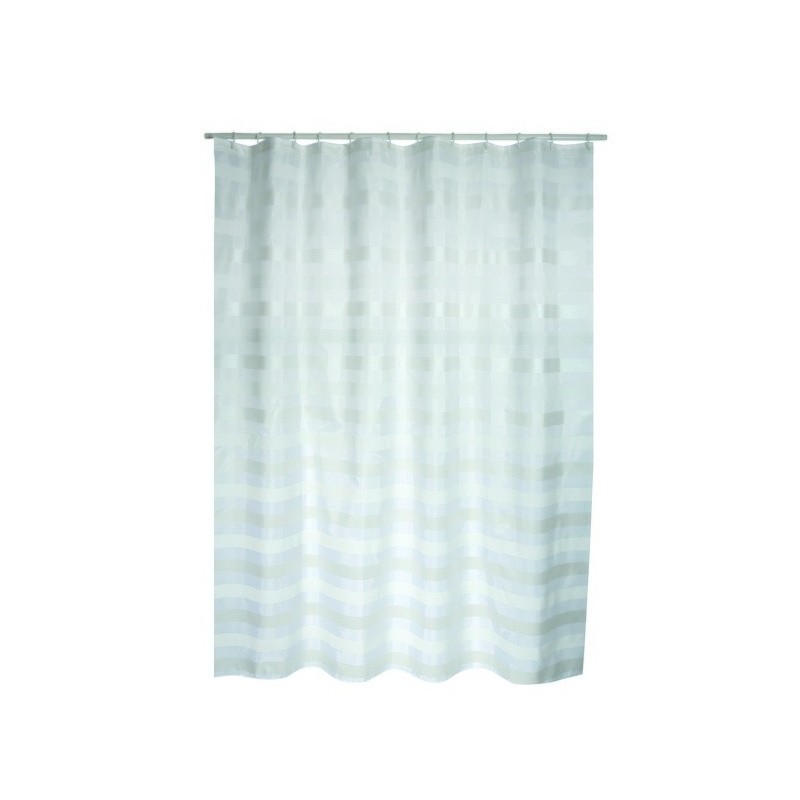 MSV Tenda doccia Poliestere AMALFI 180x200cm PREMIUM QUALITY Bianco - Anelli inclusi MSV