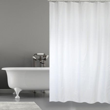 MSV Shower curtain Polyester 180x200cm White - Rings included MSV