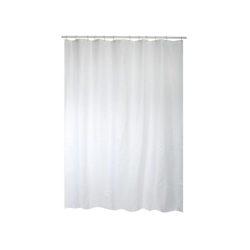 MSV Duschvorhang Polyester 180x200cm Weiß - Ringe inklusive MSV