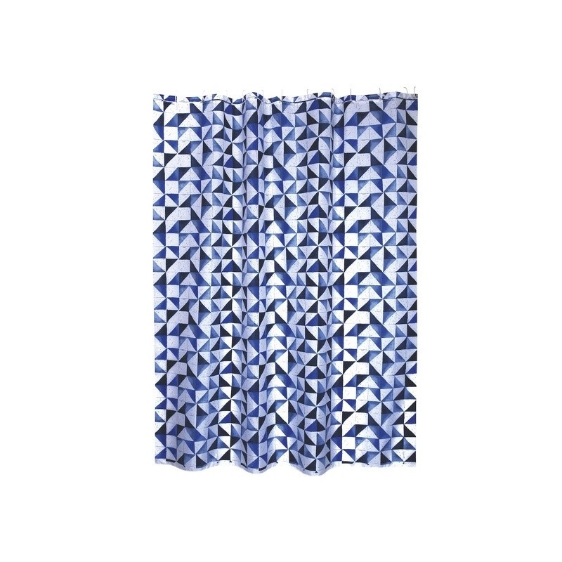 MSV Duschvorhang Polyester CALULA 180x200cm PREMIUM QUALITÄT Blau - Ringe inklusive MSV