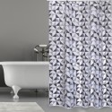 MSV Shower curtain Polyester CALULA 180x200cm PREMIUM QUALITY Gray - Rings included MSV