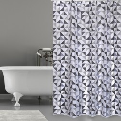 MSV Shower curtain Polyester CALULA 180x200cm PREMIUM QUALITY Gray - Rings included